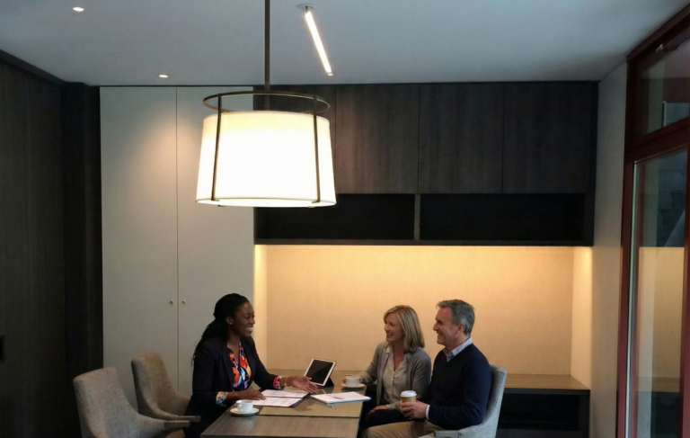 Büro mit Mitarbeiterin im Beratungsgespräch